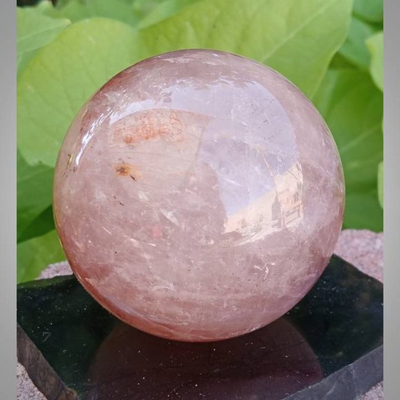 ❤️ 60mm hematoid / fire quartz sphere rock crystal ANXIETY balance GROUNDING1 - Picture 7 of 7